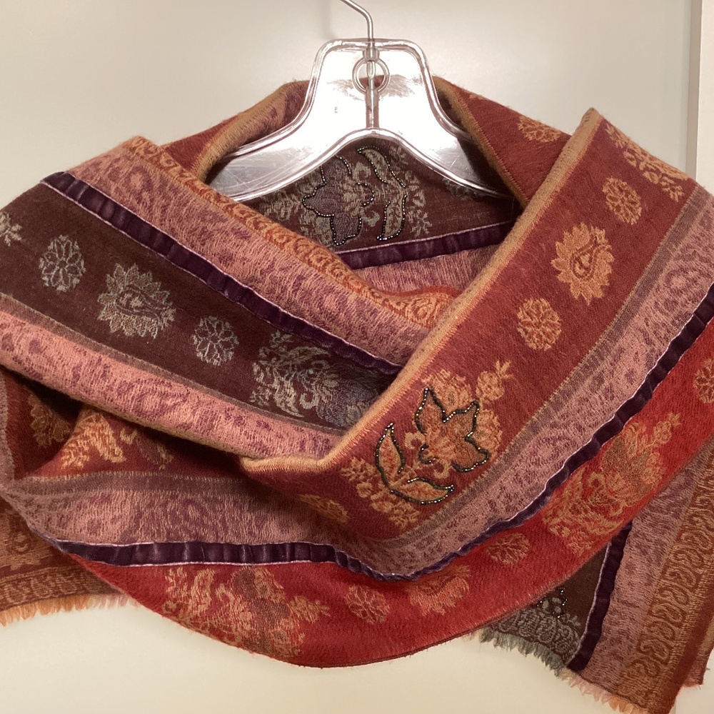 Scarf, multi-color, 80”x14”